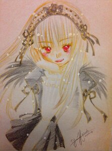 Rating: Safe Score: 0 Tags: 1girl bangs hairband image long_hair looking_at_viewer photo red_eyes signature smile solo suigintou traditional_media User: admin