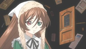 Rating: Safe Score: 0 Tags: 1girl black_ribbon brown_hair dress frills green_eyes head_scarf heterochromia image long_hair long_sleeves looking_at_viewer red_eyes ribbon solo suiseiseki twintails User: admin