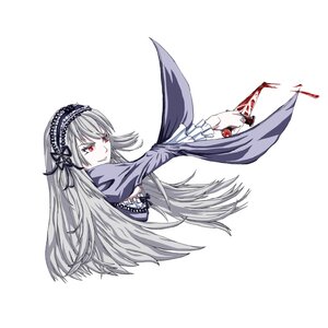 Rating: Safe Score: 0 Tags: 1girl dress flower frilled_sleeves frills grin hairband holding holding_weapon image long_hair long_sleeves red_eyes rose silver_hair smile solo suigintou very_long_hair weapon User: admin