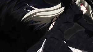 Rating: Safe Score: 0 Tags: 1girl black_dress dress dutch_angle image long_hair long_sleeves looking_at_viewer looking_back red_eyes solo suigintou very_long_hair weapon white_hair User: admin