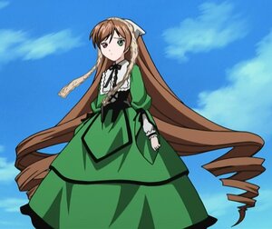 Rating: Safe Score: 0 Tags: 1girl brown_hair cloud day dress drill_hair frills green_dress green_eyes heterochromia image long_hair long_sleeves looking_at_viewer outdoors sky solo standing suiseiseki twin_drills twintails very_long_hair User: admin