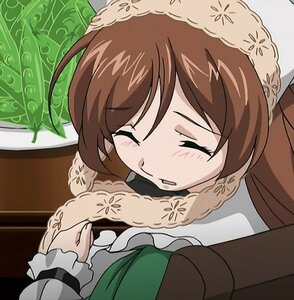 Rating: Safe Score: 0 Tags: 1girl blush braid brown_hair closed_eyes dress image long_hair long_sleeves open_mouth plant solo suiseiseki User: admin