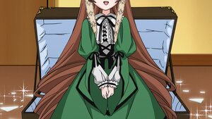 Rating: Safe Score: 0 Tags: 1girl brown_hair dress green_dress head_out_of_frame image long_hair long_sleeves open_mouth puffy_sleeves solo sparkle suiseiseki very_long_hair User: admin