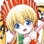 Rating: Safe Score: 0 Tags: 1girl :d bangs blonde_hair blue_eyes hair_between_eyes image looking_at_viewer mosaic_censoring open_mouth pixel_art shinku simple_background solo white_background User: admin