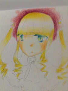 Rating: Safe Score: 0 Tags: 1girl blonde_hair drill_hair flower image long_hair looking_at_viewer photo ringlets rose shinku solo tomoe_mami traditional_media twin_drills twintails upper_body User: admin