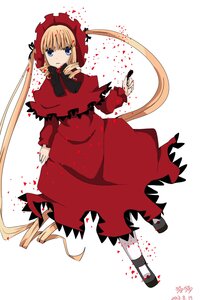 Rating: Safe Score: 0 Tags: 1girl blonde_hair blue_eyes bonnet bow capelet dress flower full_body image long_hair long_sleeves looking_at_viewer red_dress ribbon rose shinku solo twintails very_long_hair User: admin