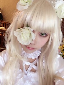 Rating: Safe Score: 0 Tags: 1girl bangs blonde_hair closed_mouth eyepatch flower hair_flower kirakishou lips long_hair looking_at_viewer portrait solo white_flower white_rose User: admin