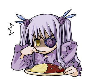 Rating: Safe Score: 0 Tags: 1girl barasuishou eating food food_on_face fork hair_ornament image long_hair long_sleeves ribbon rice solo striped two_side_up upper_body white_background User: admin