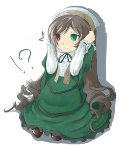 Rating: Safe Score: 0 Tags: !? 1girl ^^^ alternate_hairstyle artist_request brown_hair dress drill_hair frills full_body green_dress green_eyes heterochromia image knees_on_chest long_hair long_sleeves looking_at_viewer looking_to_the_side pumps red_eyes rozen_maiden shoes simple_background sitting solo suiseiseki twin_drills very_long_hair wavy_mouth white_background User: admin