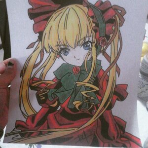 Rating: Safe Score: 0 Tags: 1girl bangs blonde_hair blue_eyes bow bowtie closed_mouth dress flower image long_hair long_sleeves looking_at_viewer marker_(medium) photo red_dress rose shikishi shinku sidelocks solo traditional_media twintails User: admin