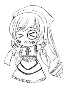 Rating: Safe Score: 0 Tags: 1girl >_< auto_tagged chibi dress frills full_body greyscale hat head_scarf image long_hair monochrome open_mouth simple_background solo suiseiseki tears very_long_hair white_background User: admin