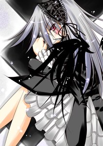 Rating: Safe Score: 0 Tags: 1girl black_wings blush dress frilled_sleeves frills hairband image lolita_hairband long_hair long_sleeves looking_at_viewer rose silver_hair solo suigintou wings User: admin