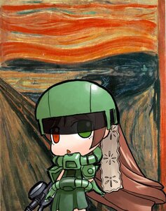 Rating: Safe Score: 0 Tags: 1boy 1girl cape green_eyes helmet holding image solo standing suiseiseki weapon User: admin