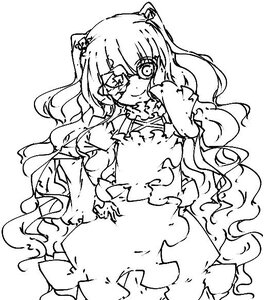 Rating: Safe Score: 0 Tags: 1girl bow dress eyepatch flower frills greyscale image kirakishou long_hair long_sleeves looking_at_viewer monochrome simple_background smile solo two_side_up very_long_hair wavy_hair white_background User: admin