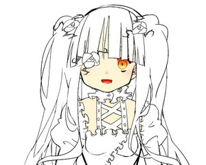 Rating: Safe Score: 0 Tags: 1girl :d bangs detached_collar dress eyebrows_visible_through_hair flower frills hair_flower image kirakishou long_hair looking_at_viewer open_mouth puffy_sleeves simple_background solo upper_body white_background white_flower white_hair yellow_eyes User: admin