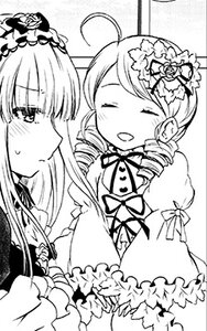 Rating: Safe Score: 0 Tags: 2girls ahoge blush bow closed_eyes dress drill_hair greyscale image kanaria long_hair monochrome multiple_girls open_mouth pair smile suigintou twin_drills User: admin