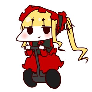 Rating: Safe Score: 0 Tags: 1girl blonde_hair chibi dress image long_hair long_sleeves shinku solo striped twintails User: admin