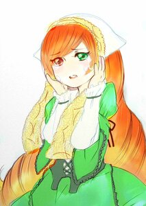 Rating: Safe Score: 0 Tags: 1girl crying crying_with_eyes_open dress frills green_dress green_eyes head_scarf heterochromia image long_hair long_sleeves looking_at_viewer orange_hair red_eyes solo suiseiseki tears very_long_hair User: admin