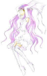 Rating: Safe Score: 0 Tags: 1girl boots dress elbow_gloves frills gloves high_heels image kirakishou long_hair pink_hair solo striped thigh_boots thighhighs very_long_hair white_footwear white_gloves yellow_eyes User: admin