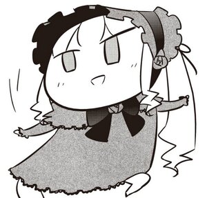 Rating: Safe Score: 0 Tags: 1girl :d blush chibi dress flower greyscale image long_hair monochrome shinku simple_background smile solo white_background User: admin