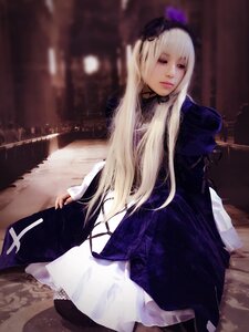 Rating: Safe Score: 0 Tags: 1girl bangs belarus_(hetalia) blonde_hair blurry closed_mouth dress lips long_hair long_sleeves looking_at_viewer realistic sitting solo suigintou User: admin