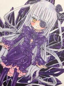 Rating: Safe Score: 0 Tags: 1girl barasuishou blush dress eyepatch flower frills image lolita_fashion long_hair long_sleeves looking_at_viewer ribbon rose silver_hair solo traditional_media very_long_hair watercolor_(medium) yellow_eyes User: admin