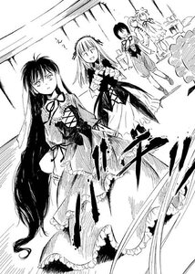 Rating: Safe Score: 0 Tags: 1boy closed_eyes dress frills greyscale hairband image lolita_hairband long_hair long_sleeves monochrome multiple multiple_girls ribbon standing suigintou tagme very_long_hair wings User: admin