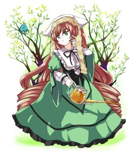 Rating: Safe Score: 0 Tags: 1girl auto_tagged brown_hair dress drill_hair frills green_dress green_eyes head_scarf heterochromia image long_hair long_sleeves looking_at_viewer plant red_eyes solo suiseiseki twin_drills twintails very_long_hair watering_can User: admin