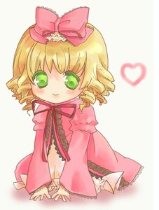 Rating: Safe Score: 0 Tags: 1girl blonde_hair blush bow dress drill_hair full_body green_eyes heart hina_ichigo hinaichigo image long_sleeves looking_at_viewer pink_bow pink_dress smile solo User: admin