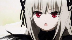 Rating: Safe Score: 0 Tags: 1girl :o bangs black_ribbon eyebrows_visible_through_hair hair_ribbon image long_hair looking_at_viewer open_mouth red_eyes ribbon silver_hair solo suigintou User: admin