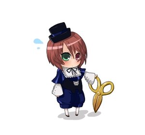 Rating: Safe Score: 0 Tags: 1girl blue_dress blush brown_hair chibi dress frills full_body green_eyes hat heterochromia image long_sleeves looking_at_viewer red_eyes ribbon short_hair simple_background solo souseiseki standing suiseiseki top_hat white_background User: admin