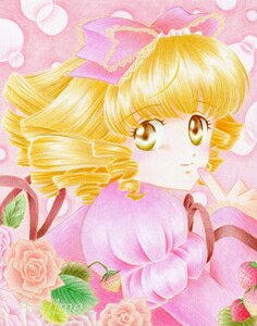 Rating: Safe Score: 0 Tags: 1990s_(style) 1girl blonde_hair bow dress drill_hair flower hair_bow hina_ichigo hinaichigo image leaf looking_at_viewer pink_background pink_flower pink_rose red_flower red_rose rose smile solo traditional_media tulip watercolor_(medium) User: admin