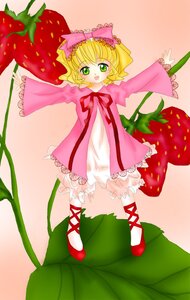 Rating: Safe Score: 0 Tags: 1girl blonde_hair bloomers bow cake cherry dress food frills fruit full_body green_eyes hina_ichigo hinaichigo image long_sleeves object_namesake open_mouth personification pink_bow pink_dress pink_footwear red_footwear ribbon shoes short_hair smile solo standing strawberry strawberry_hair_ornament strawberry_print underwear white_bloomers User: admin