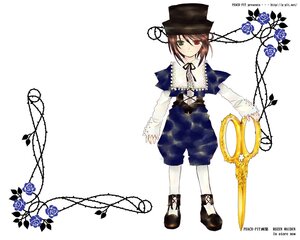 Rating: Safe Score: 0 Tags: 1girl blue_flower blue_rose brown_hair flower full_body green_eyes hat heterochromia image long_sleeves looking_at_viewer pantyhose red_eyes ribbon rose scissors short_hair solo souseiseki standing thorns top_hat vines white_legwear User: admin