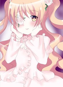 Rating: Safe Score: 0 Tags: 1girl blush dress flower hair_flower hair_ornament hands_on_own_cheeks hands_on_own_face image kirakishou long_hair long_sleeves looking_at_viewer lying rose smile solo twintails vertical_stripes white_flower white_rose User: admin
