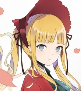 Rating: Safe Score: 0 Tags: 1girl bangs blonde_hair blue_eyes blurry blush bonnet bow depth_of_field hair_ribbon image long_hair looking_at_viewer portrait shinku sidelocks solo twintails upper_body User: admin