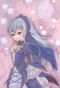 Rating: Safe Score: 0 Tags: 1girl closed_mouth dress frills hairband image long_hair long_sleeves ribbon smile solo suigintou traditional_media very_long_hair wings User: admin