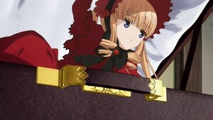 Rating: Safe Score: 0 Tags: 1girl blonde_hair blue_eyes bonnet dress drill_hair flower image long_hair looking_at_viewer red_dress rose shinku solo twin_drills twintails User: admin