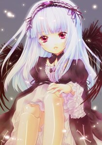 Rating: Safe Score: 0 Tags: 1girl bangs doll_joints dress frills hairband image joints lolita_fashion lolita_hairband long_hair long_sleeves looking_at_viewer pink_eyes puffy_sleeves ribbon silver_hair sitting solo suigintou User: admin