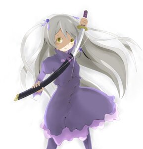 Rating: Safe Score: 0 Tags: 1girl auto_tagged barasuishou dress frills holding image long_hair pantyhose ribbon solo striped sword vertical_stripes weapon yellow_eyes User: admin