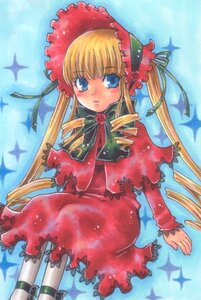 Rating: Safe Score: 0 Tags: 1girl blonde_hair blue_eyes blush bonnet bow bowtie dress drill_hair frills image long_hair long_sleeves looking_at_viewer red_dress shinku solo sparkle standing twin_drills twintails very_long_hair User: admin