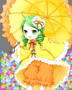 Rating: Safe Score: 0 Tags: 1girl :d black_umbrella bloomers drill_hair frills green_eyes green_hair holding holding_umbrella image kanaria long_sleeves open_mouth parasol rain red_umbrella smile solo twin_drills umbrella underwear User: admin