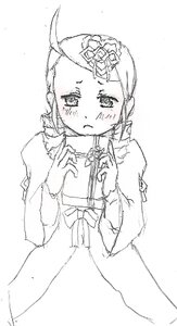 Rating: Safe Score: 0 Tags: 1girl blush closed_mouth dress greyscale image kanaria long_sleeves looking_at_viewer monochrome simple_background sketch solo white_background User: admin