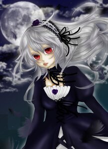 Rating: Safe Score: 0 Tags: 1girl black_dress black_wings dress feathers flower full_moon hairband image lolita_hairband long_hair long_sleeves moon night red_eyes ribbon rose silver_hair sky solo suigintou wings User: admin