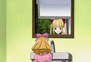 Rating: Safe Score: 0 Tags: 1girl blonde_hair bow dress hina_ichigo hinaichigo image indoors long_sleeves pair pink_dress shinku solo twintails User: admin