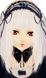 Rating: Safe Score: 0 Tags: 1girl bangs black_ribbon closed_mouth detached_collar face flower frills gothic_lolita hairband image lace lips lolita_fashion lolita_hairband long_hair looking_at_viewer portrait red_eyes red_lips ribbon rose simple_background solo suigintou User: admin