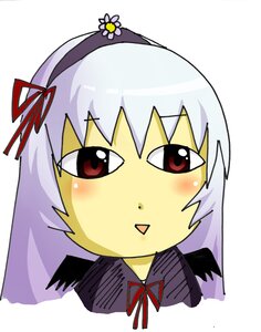 Rating: Safe Score: 0 Tags: 1girl blush dress flower hair_ribbon hairband image long_hair long_sleeves looking_at_viewer red_eyes red_ribbon ribbon simple_background solo striped suigintou upper_body white_background User: admin