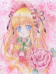 Rating: Safe Score: 0 Tags: 1girl artist_request bangs blonde_hair blue_eyes bonnet bow bowtie cup flower image long_hair long_sleeves looking_at_viewer marker_(medium) medium_request photoshop_(medium) pink_background pink_flower pink_rose red_flower red_rose ribbon rose rozen_maiden shinku smile solo teacup traditional_media upper_body water_drop watercolor_(medium) User: admin