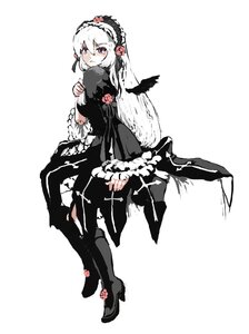 Rating: Safe Score: 0 Tags: 1girl black_wings blush boots dress frills full_body gothic_lolita hairband high_heel_boots high_heels image lolita_fashion lolita_hairband long_hair long_sleeves looking_at_viewer solo suigintou white_background white_hair wings User: admin