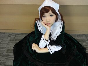 Rating: Safe Score: 0 Tags: 1girl blue_eyes brown_hair closed_mouth dress frills indoors lips long_sleeves looking_at_viewer lying pantyhose photo red_eyes sitting solo suiseiseki User: admin